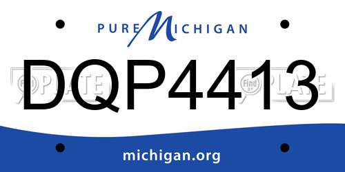 DQP4413 Michigan License Plate