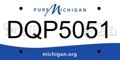 DQP5051 Michigan License Plate