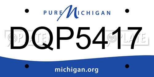 DQP5417 Michigan License Plate