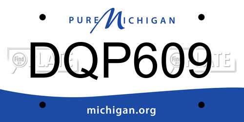 DQP609 Michigan License Plate