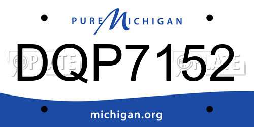 DQP7152 Michigan License Plate
