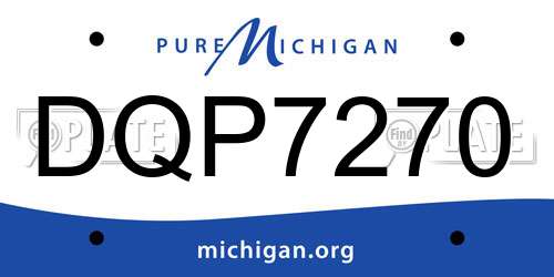 DQP7270 Michigan License Plate