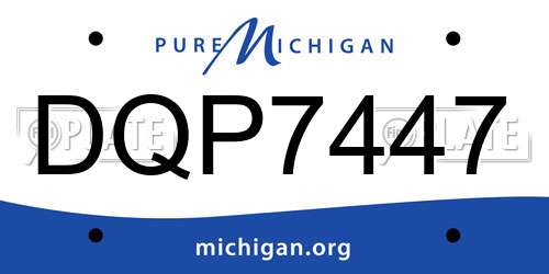 DQP7447 Michigan License Plate
