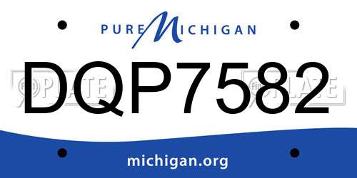 DQP7582 Michigan License Plate