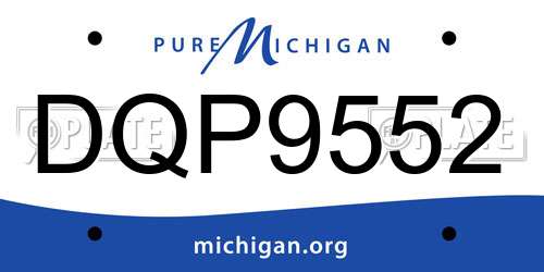 DQP9552 Michigan License Plate