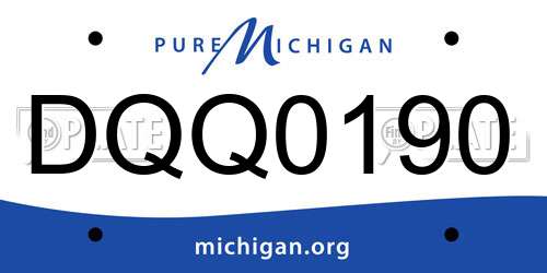 DQQ0190 Michigan License Plate