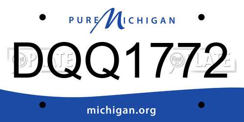 DQQ1772 Michigan License Plate