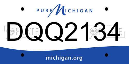 DQQ2134 Michigan License Plate