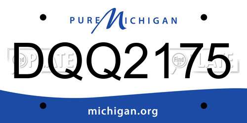 DQQ2175 Michigan License Plate