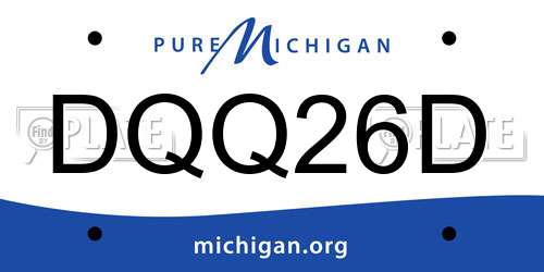 DQQ26D Michigan License Plate
