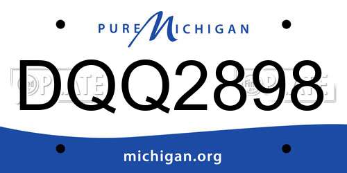 DQQ2898 Michigan License Plate