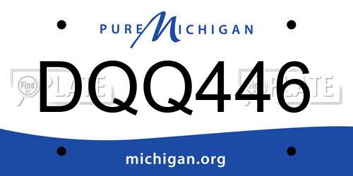 DQQ446 Michigan License Plate