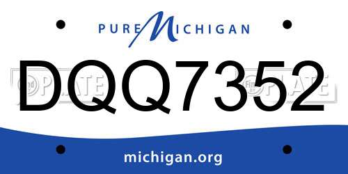 DQQ7352 Michigan License Plate