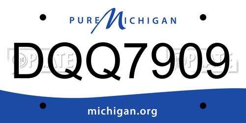 DQQ7909 Michigan License Plate
