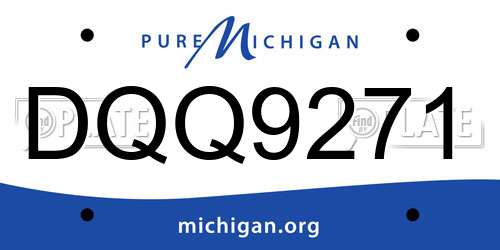 DQQ9271 Michigan License Plate