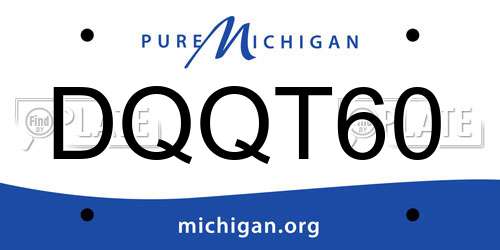 DQQT60 Michigan License Plate