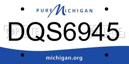 DQS6945 Michigan License Plate