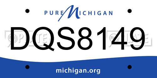DQS8149 Michigan License Plate