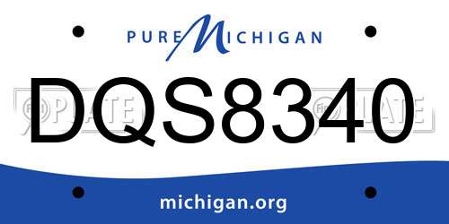 DQS8340 Michigan License Plate