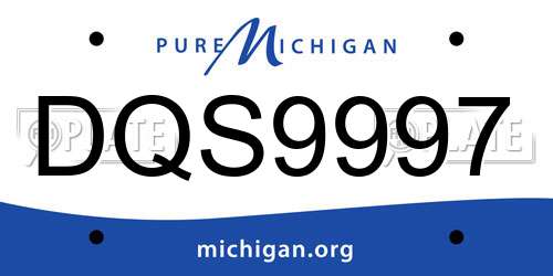 DQS9997 Michigan License Plate