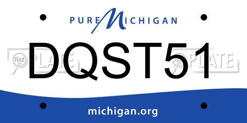 DQST51 Michigan License Plate