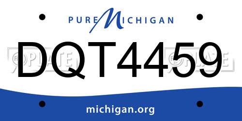 DQT4459 Michigan License Plate