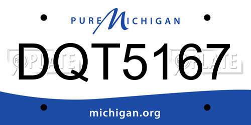 DQT5167 Michigan License Plate