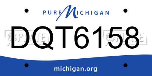 DQT6158 Michigan License Plate