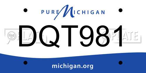 DQT981 Michigan License Plate