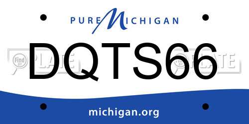 DQTS66 Michigan License Plate