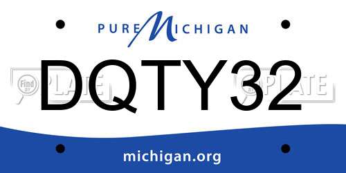DQTY32 Michigan License Plate