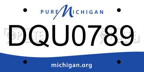 DQU0789 Michigan License Plate