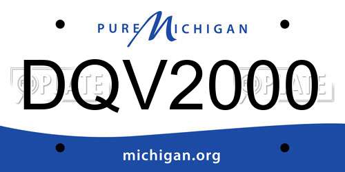 DQV2000 Michigan License Plate