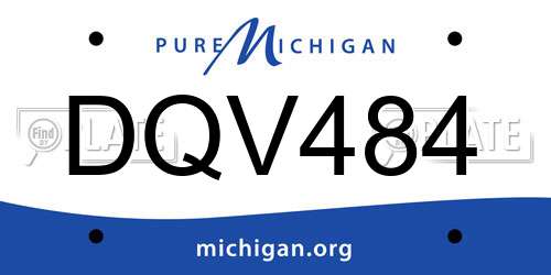 DQV484 Michigan License Plate