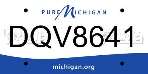 DQV8641 Michigan License Plate