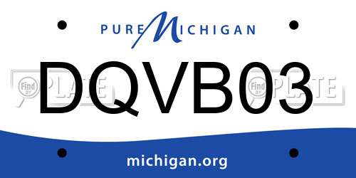 DQVB03 Michigan License Plate