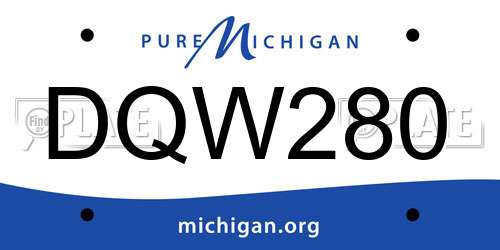 DQW280 Michigan License Plate