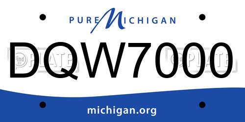 DQW7000 Michigan License Plate