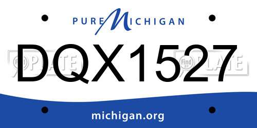 DQX1527 Michigan License Plate