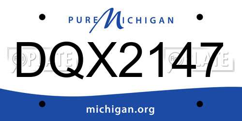 DQX2147 Michigan License Plate