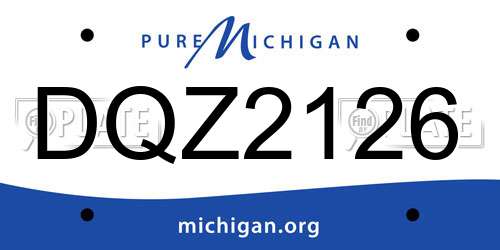 DQZ2126 Michigan License Plate