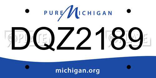 DQZ2189 Michigan License Plate