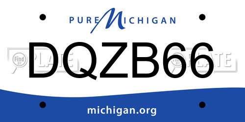 DQZB66 Michigan License Plate