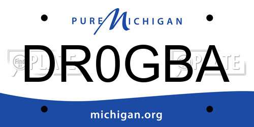 DR0GBA Michigan License Plate