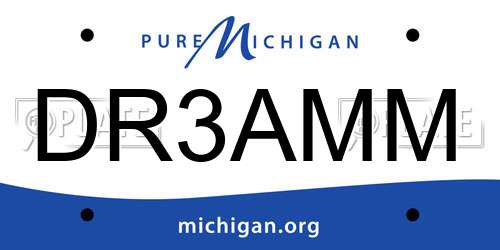 DR3AMM Michigan License Plate