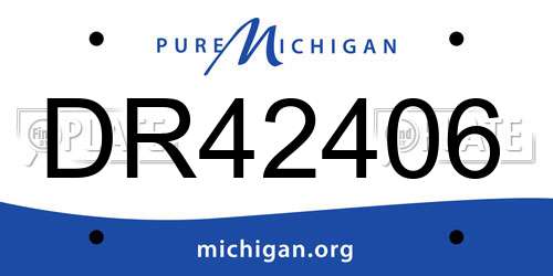 DR42406 Michigan License Plate