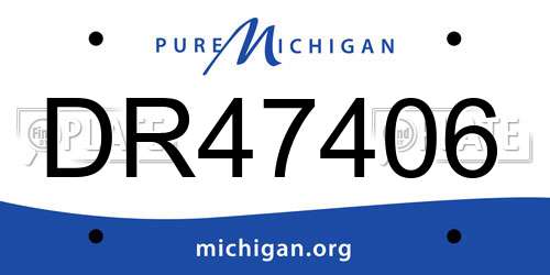DR47406 Michigan License Plate