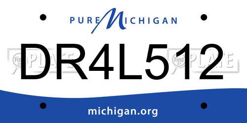 DR4L512 Michigan License Plate