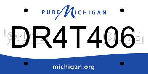 DR4T406 Michigan License Plate