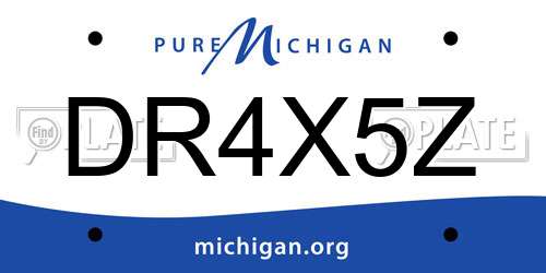 DR4X5Z Michigan License Plate